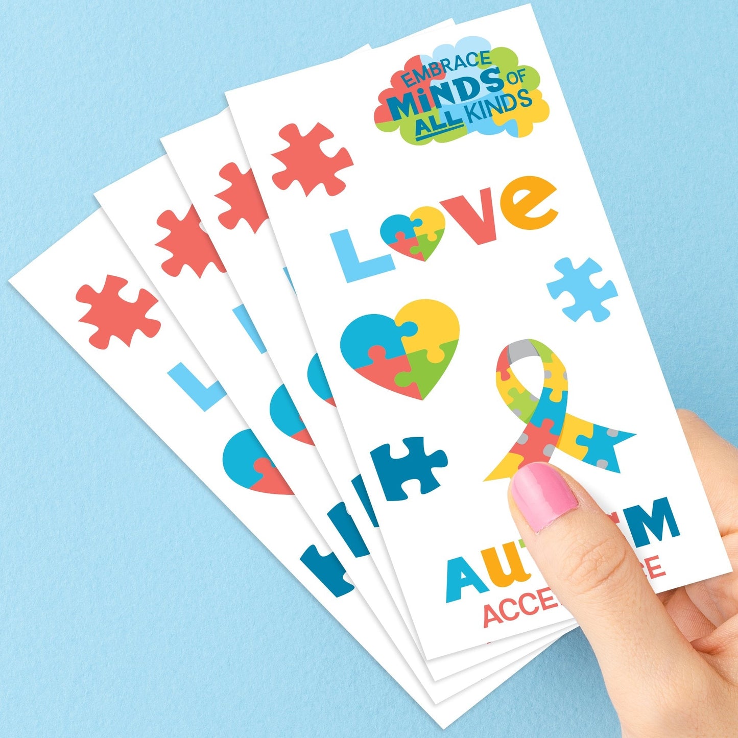Autism Acceptance Temporary Tattoos - 96 Ct