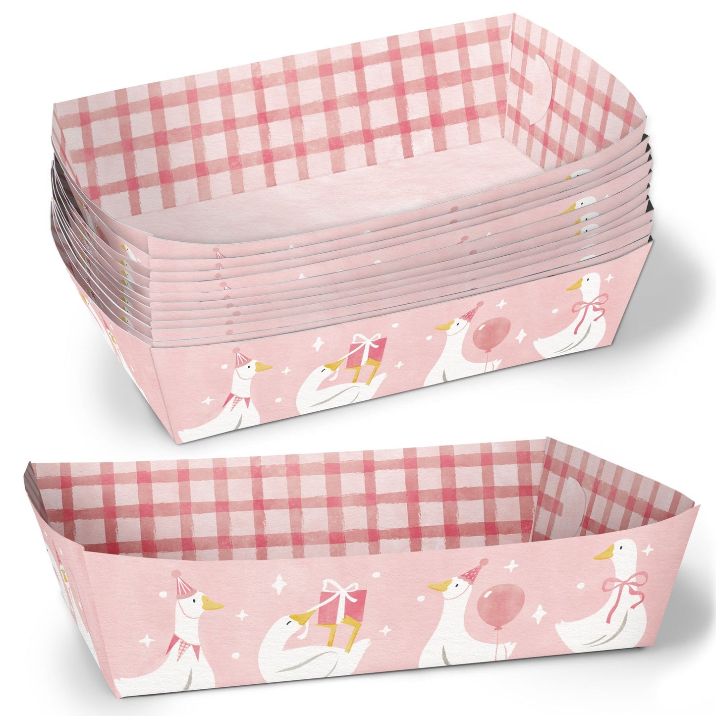 One Silly Goose Pink Party Paper Food Trays