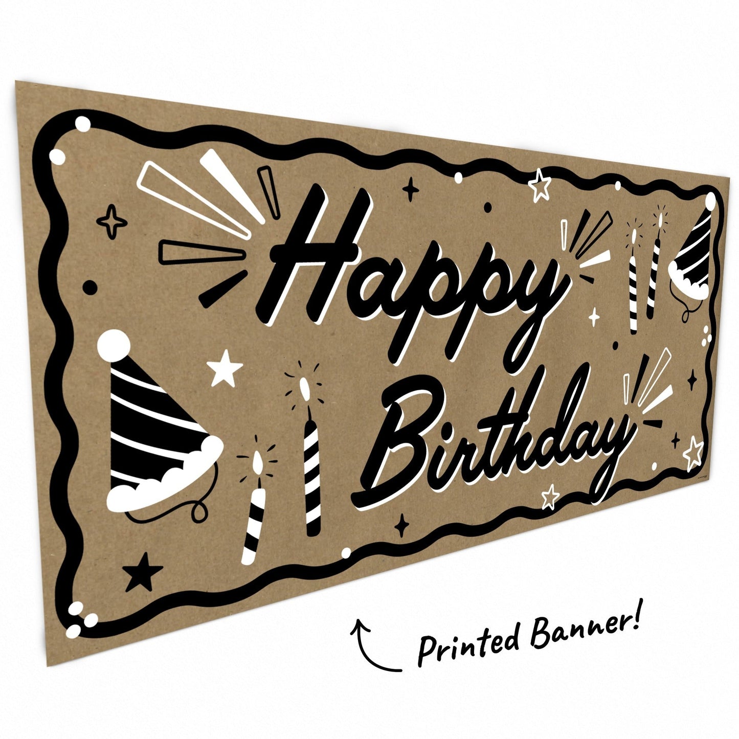 Happy Birthday Kraft Banner