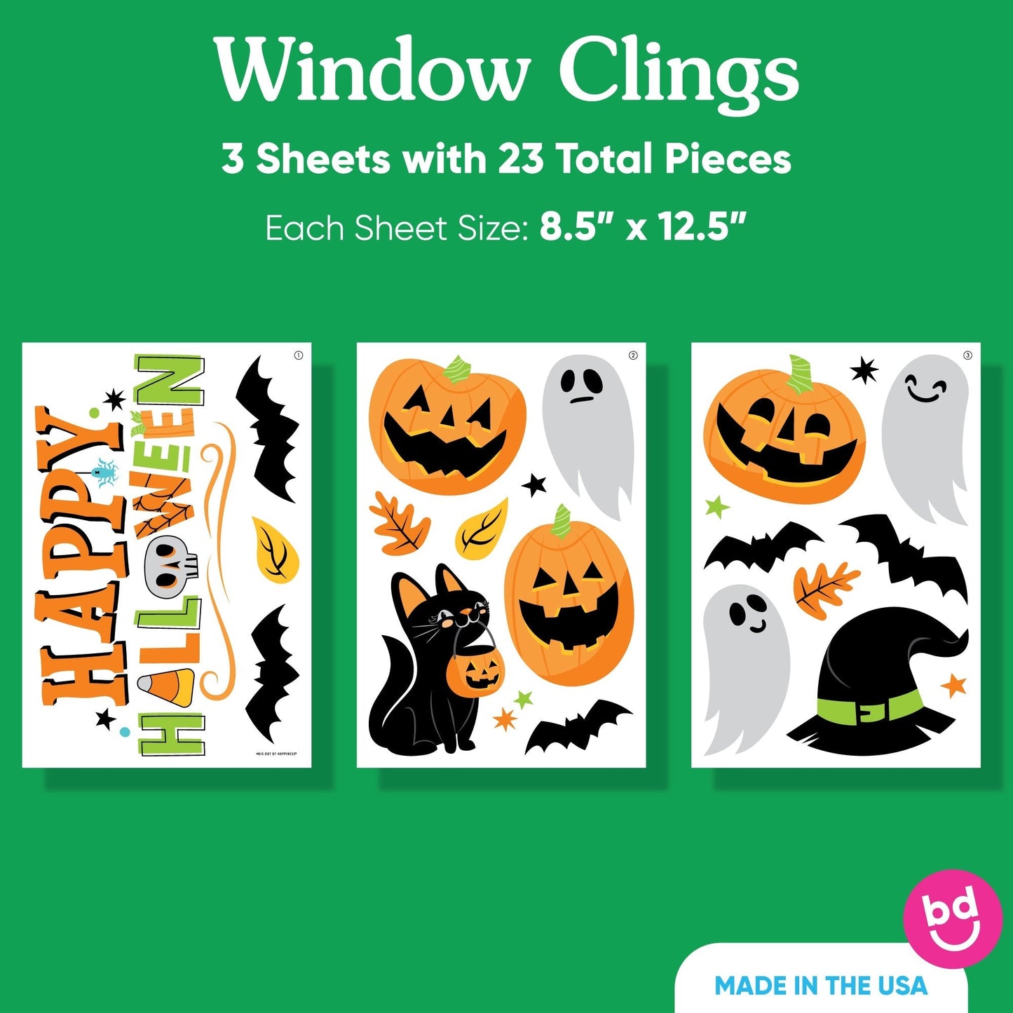 Jack-O’-Lantern Halloween Window Clings