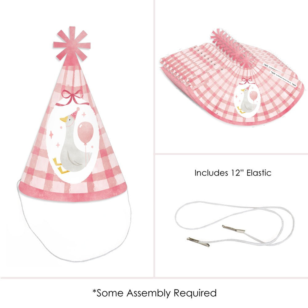 One Silly Goose Pink Cone Party - Set of 8 (Standard Size)
