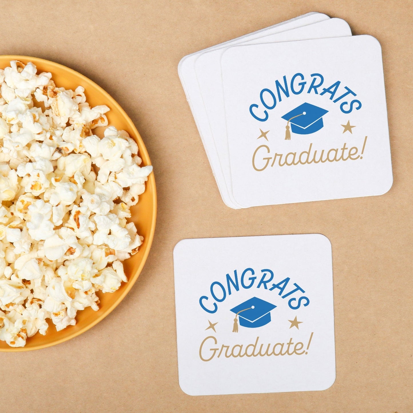 Drink Coasters - Blue Congrats Graduate - 25 Ct