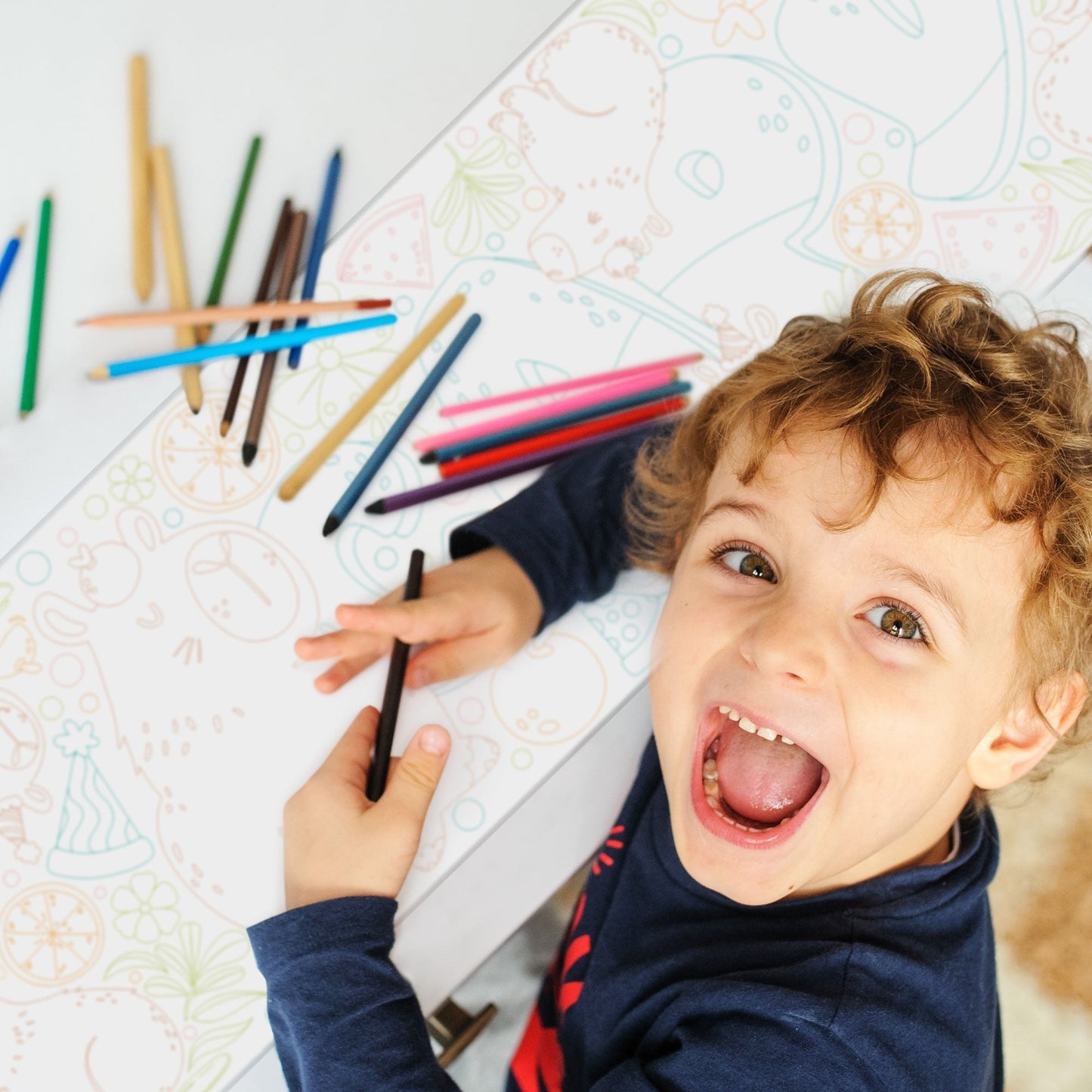Capy Birthday - Coloring Table Runner - 7'